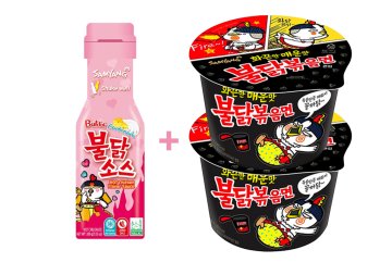 Buldak Ramen set omáčka Carbonara 200g + 2 balení Big Bowl Ramen Chicken 105g Samyang