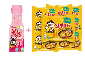 Buldak Ramen set omáčka Carbonara 200g + 10 balení Cheese Chicken Spicy 140g Samyang