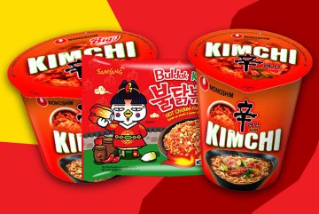 Výběrový balíček Kimchi nudlí Samyang a Nongshim 3x